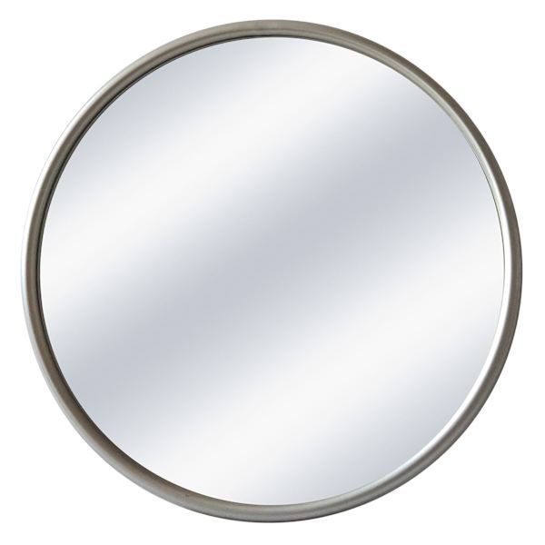 a round mirror on a white background