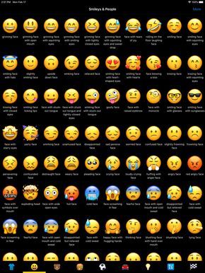 an image of many different emoticions on a black background