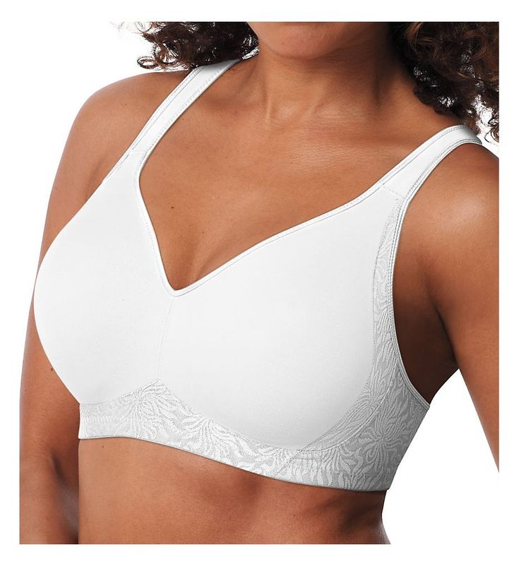 This wireless bra offers smoothing support with seamless styling. Made of a new fusion fabric for a lightweight feel and continuous support. Wireless, molded, lined, unpadded cups support and shape the breasts. Seamless cups have side support panels for extra lift and centering. Cool Dri two-ply fabric in the cups keeps you cool and dry. Floral jacquard sides and back are seamless, and smooth any bulges or ripples for a smooth look under clothes. Wide, padded center-pull comfort straps adjust in Supportive Bras, Playtex Bras, Subtle Nails, Cute Bras, Closet Ideas, Floral Jacquard, Seamless Bra, Wireless Bra, Soft Cup