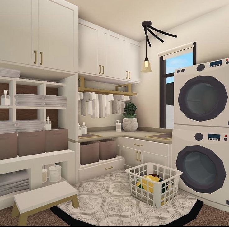 Bloxburg Laundry Room Ideas, Roblox Room, House Plans With Pictures, House Decorating Ideas Apartments, Small House Layout, Simple Bedroom Design, Tiny House Layout, Diy House Plans, House Floor Design