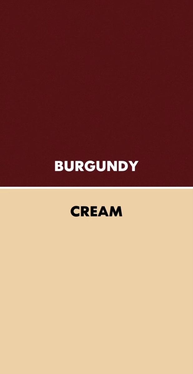 the color scheme for burgundy, cream and chocolate is shown in three different shades with white letters