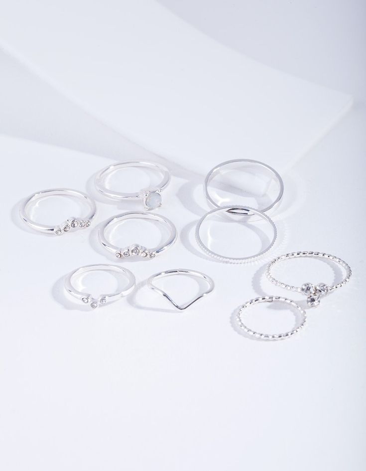 Description
Round out your collection with silver-toned essential styles perfect for any occasion. This pack of rings feature a faux moonstone design. Moon Stone Silver Ring, Cute Basic Rings, Basic Silver Rings, Moon Silver Ring, Cute Rings Aesthetic Silver, Fine Jewelry Silver Moonstone Crystal Ring, Silver Moonstone Crystal Ring, Jewellery Silver, Fashion Jewellery Online