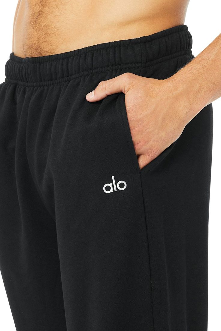 We’re all about the Accolade Sweatpant — it’s a super soft, leveled-up classic with a chrome Alo logo detail and powerful, performance tech for studio & street. Wear it in cold weather with a bold jacket and transition to warmer weather with slides. Soft fleece fabric For chill time or to-and-from Designed to work from studio to street Wear-tested by our in-house team for the perfect fit Accolade Sweatpant in Black, Size: Medium | Alo Yoga® Sporty Cotton Bottoms By Alo Yoga, Alo Yoga Relaxed Fit Bottoms With Comfort Waistband, Black Comfort Waistband Sweats For Loungewear, Black Sweats With Comfort Waistband For Loungewear, Basic Joggers With Elastic Waistband For Leisure, Alo Yoga Cotton Athleisure Sweatpants, Alo Yoga Casual Bottoms For Streetwear, Casual Alo Yoga Sweats For Streetwear, Casual Alo Yoga Bottoms