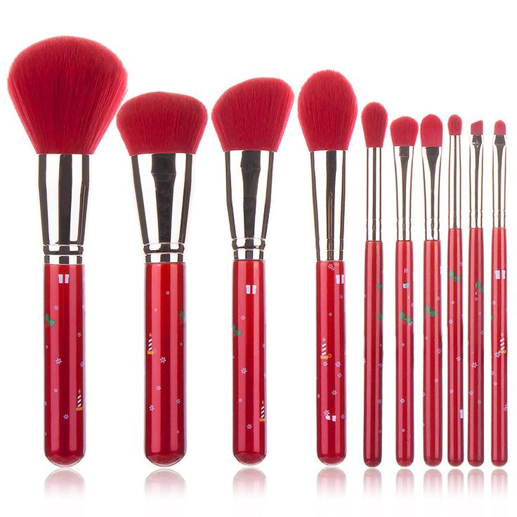 Material: High grade synthetic Bristles The dense and soft high quality synthetic fibers is safe for sensitive skin. Cruelty-Free, Gluten-Free, and Vegan Wooden handle, Aluminum ferrule Size:19*10*1.6cm Weight:136 g Makeup Brushes included: Powder brush Blush brush Contour brush Highlight brush Eye highlight brush Blending brush Eyeshadow brush Detailer brush Eye brow brush Pencil brush Custom and private label is welcome. Makeup Equipment, Fan Brush Makeup, Vegan Makeup Brushes, Blush Beauty, Red Makeup, Eyelash Brush, Highlighter Brush, Pen Kits, Contour Brush