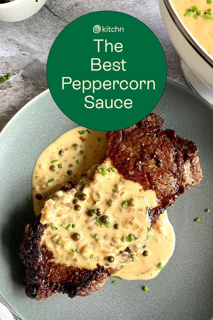 the best peppercorn sauce for steak on a plate