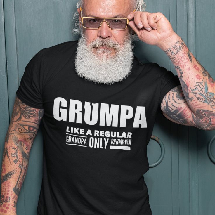 "Makes a great husband, father or grandpa gift!  Birthday's, Father's Day . . . The \"grumpy\" grandpa you know will get a kick out of this shirt! 😃 Free US Shipping! This black t-shirt is made of a thicker, heavier cotton, but it's still soft and comfy. And the double stitching on the neckline and sleeves add more durability to what is sure to be a favorite!   * 100% ring-spun cotton * Sport Grey is 90% ring-spun cotton, 10% polyester * 4.5 oz/y² (153 g/m²) * Pre-shrunk * Shoulder-to-shoulder taping * Quarter-turned to avoid crease down the center" Dad Tshirt Ideas, Funny Grandpa Shirt, Dad Tshirt, Grandpa Funny, Grandpa Shirt, Body Builder, Best Husband, Tee Shirt Homme, Grandpa Gifts