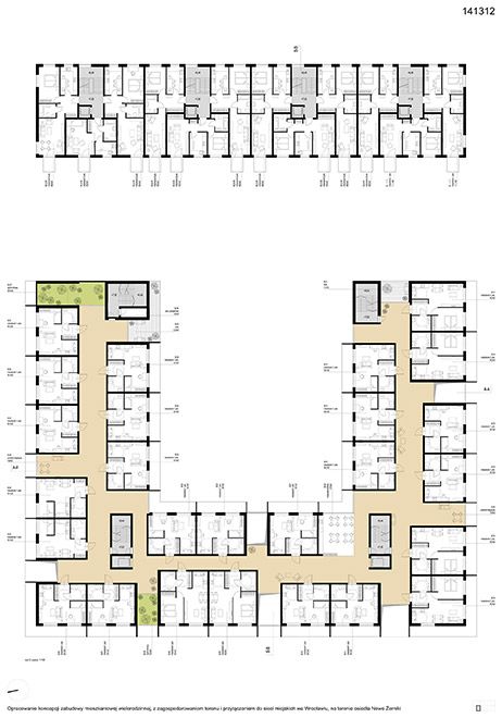 the floor plan for an office building with multiple floors and several rooms, all in different colors