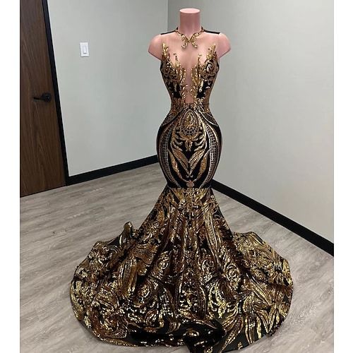 Silhouette:Mermaid / Trumpet; Hemline / Train:Court Train; Closure:Zipper UP; Built-In Bra:Yes; Embellishment:Sequin; Fabric:Sequined; Sleeve Length:Sleeveless; Tips:Colors may vary slightly due to different monitor settings; Boning:Yes; Style:Elegant; Occasion:Wedding Party,Formal,Carnival,Formal Evening; Neckline:Illusion Neck; Brand:LAN TING Express; Front page:Evening Gown; Listing Date:03/17/2023; Bust:; Hips:; Hollow to Floor:; Waist:; Features:African American Sparkle Prom Dress, Plus Size Evening Gown, Gown Elegant, Mermaid Evening Gown, Evening Dresses Online, Cheap Evening Dresses, Dresses Formal Elegant, Evening Gowns Elegant, Prom Dress Inspiration