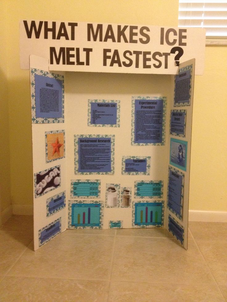 a bulletin board with pictures and words on it that says what makes ice melt fastest?