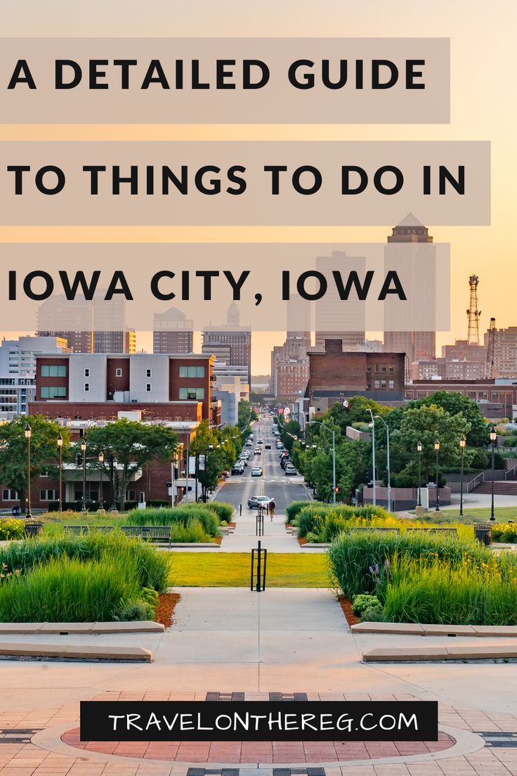 A setting sun on a Midwestern town with text: A detailed guide to things to do in Iowa City, Iowa Sioux City Iowa Things To Do, Iowa City Things To Do In, Things To Do In Iowa, Iowa Road Trip, College Visits, Sioux City Iowa, Iowa Travel, Sioux City, Usa Travel Guide