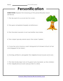 a worksheet with an image of a tree and the words'personalization '