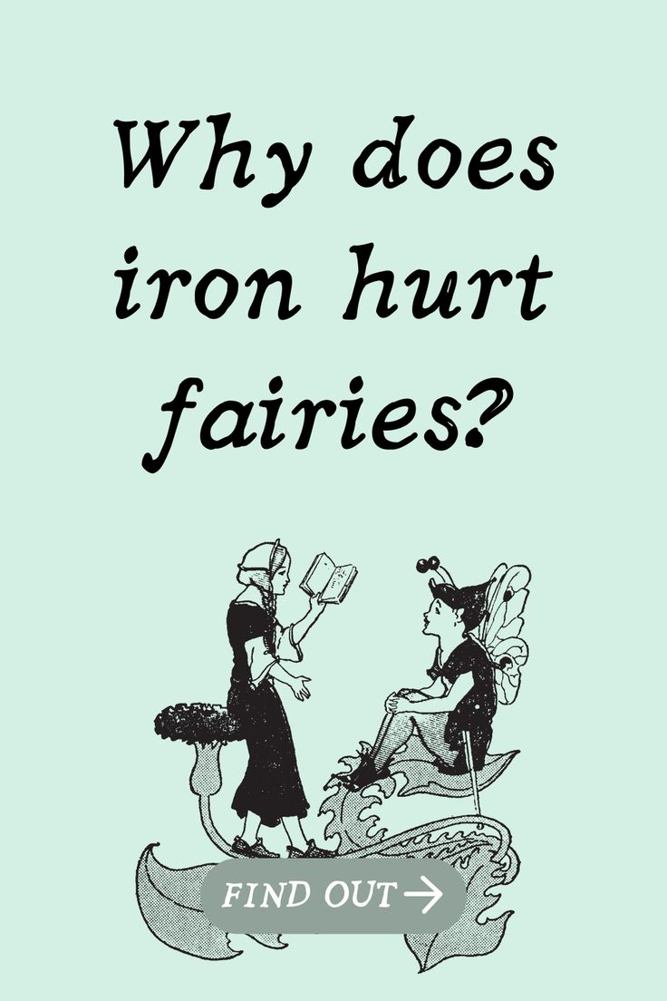 an old book cover with the title why does iron hurt fairies? and two children on