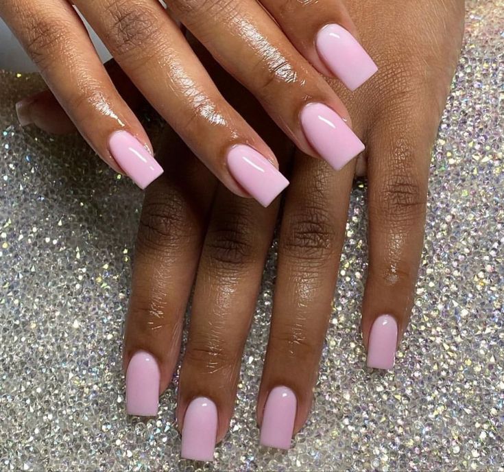 Plain Pink Nails, L Nails, Plain Acrylic Nails, Blush Pink Nails, Baby Pink Nails, Tapered Square Nails, Art Designs Ideas, Plain Nails, Simple Acrylic Nails