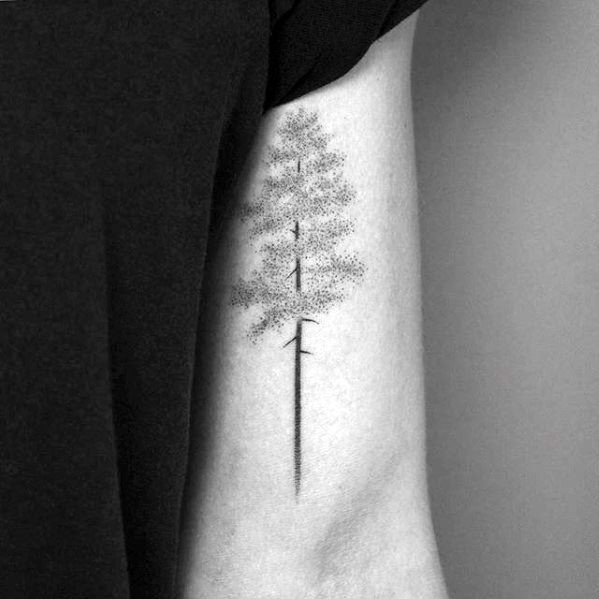 a person's arm with a tree tattoo on it