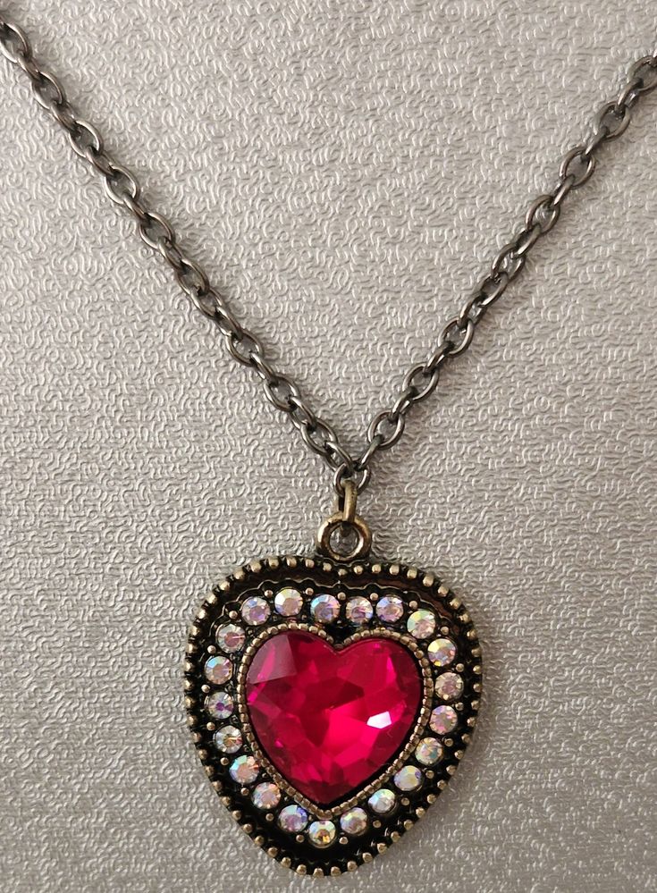 Looking for a cute necklace to match that outfit? Or to match those Red Heart Earrings? (see listing "Red Heart Earrings.")  Look no further!  This piece is perfect for many occasions. The necklace is 11.9"h with a 1"h x 0.7"w heart charm. Made in a clean, smoke-free home1 Open Heart Necklace For Valentine's Day Party, Valentine's Day Open Heart Necklace For Party, Metal Heart Necklace For Party, Metal Heart Pendant Necklace For Valentine's Day, Valentine's Day Metal Heart Necklace, Cute Heart Shaped Jewelry For Parties, Heart-shaped Jewelry With Heart Graphic For Valentine's Day, Cute Heart-shaped Jewelry For Party, Cute Heart Necklace For Parties