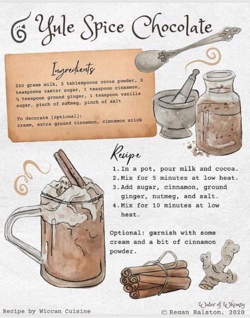 a recipe for homemade hot chocolate with cinnamons and spices on the side is shown in an old - fashioned style