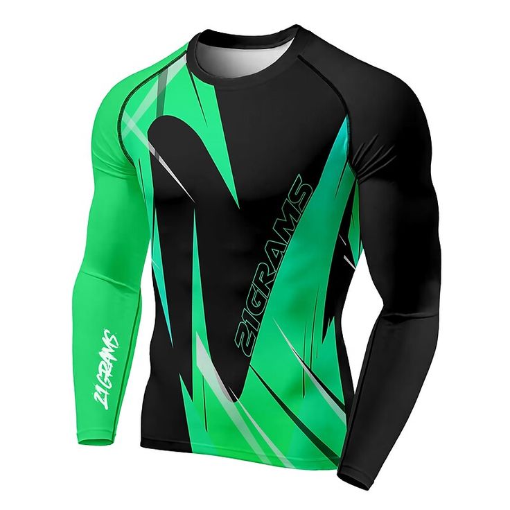 Green Men's Compression Shirt Running Shirt 3d Print Long Sleeve Base Layer Athletic Athleisure Spandex Breathable Quick Dry Moisture Wicking Fitness Gym Workout Running Sportswear Activewear Yellow Blue Green Compression Activewear For Light Sports, Fitted Green Moisture-wicking Activewear, Technical Green Activewear For Gym, Green Sporty Rash Guard, Green Fitted Sporty Rash Guard, Fitted Casual Green Rash Guard, Green Technical Activewear For Sports, Green Moisture-wicking High Stretch Tops, Fitted Green Long Sleeve Rash Guard