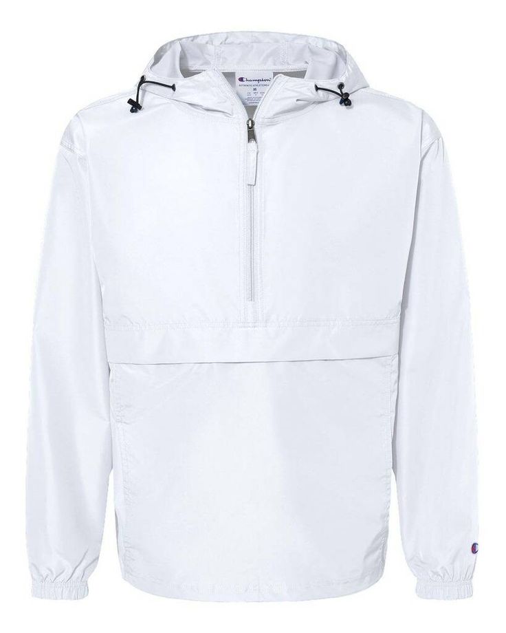 Adult Packable Anorak 1/4 Zip Jacket - WHITE - S | Champion Adult Packable Anorak 1/4 Zip Jacket in White Size Small | Polyester Fleece Quarter Zip, Quarter Zip Jacket, Collared Sweatshirt, Quarter Zip Sweatshirt, Quarter Zip Pullover, Zip Sweatshirt, Zip Jacket, Online Shopping Clothes, 1/4 Zip