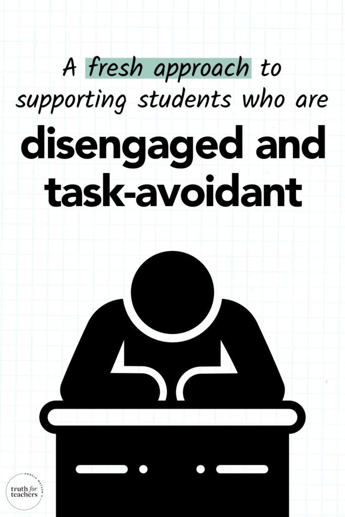 a poster with an image of a person sitting at a desk and the words, a fresh approach to supporting students who are disengaged and task - avoid