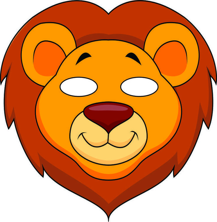 a cartoon lion's head with eyes closed and one eye partially open, while the other half has an angry look on its face