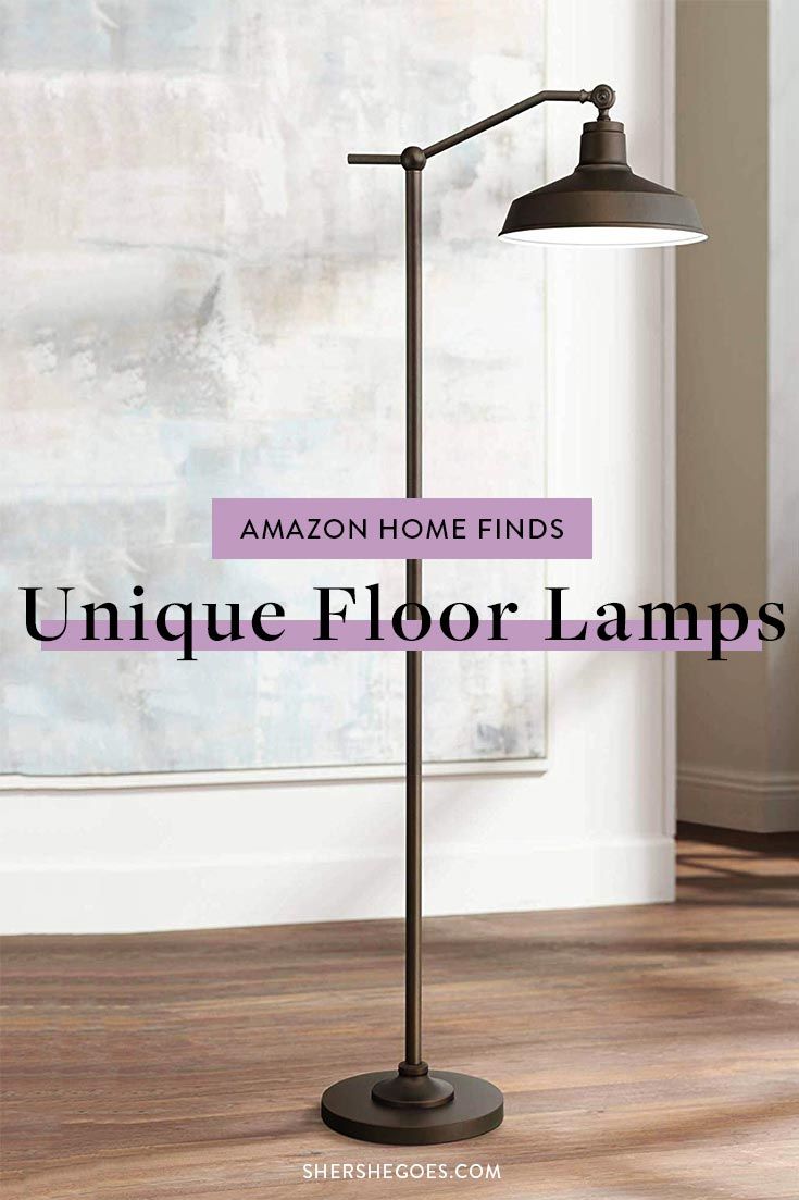 an antique floor lamp with the words amazon home finds unique floor lamps on it's side