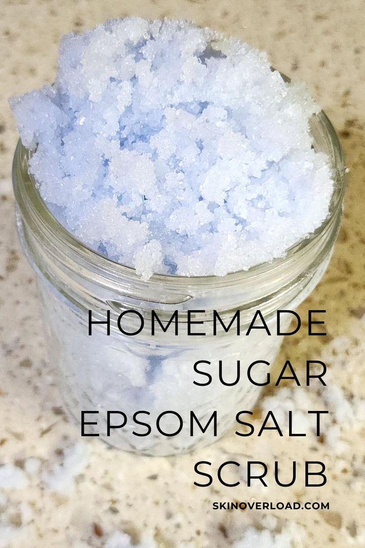 DIY Sugar and Epsom Salt Scrub Recipe Epsom Salt Scrub Diy, Epson Salt Scrub, Epsom Salt Scrub Recipe, Homemade Salt Scrub, Body Scrub Homemade Recipes, Epsom Salt Scrub, Salt Scrub Diy, Scrub Recipe Diy, Epsom Salt Benefits