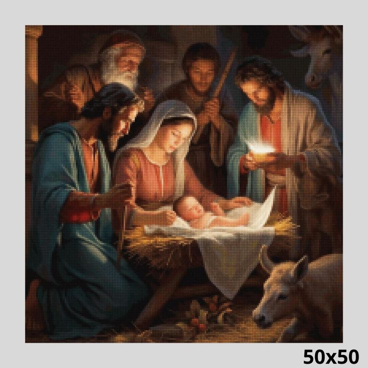 Bethlehem 50x50 Diamond Art World Birth Of Christ Art, Christian Christmas Paintings, Birth Of Jesus Art, Jesus Being Born, Baby Jesus Painting, Christmas And Jesus, Christmas Bethlehem, Baby Jesus Pictures, Christ Birth