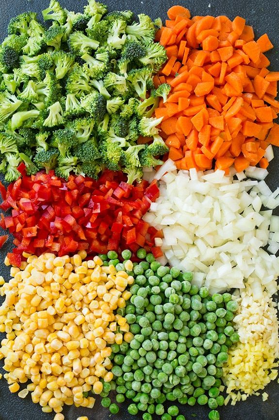 the vegetables have been chopped up and ready to be cooked