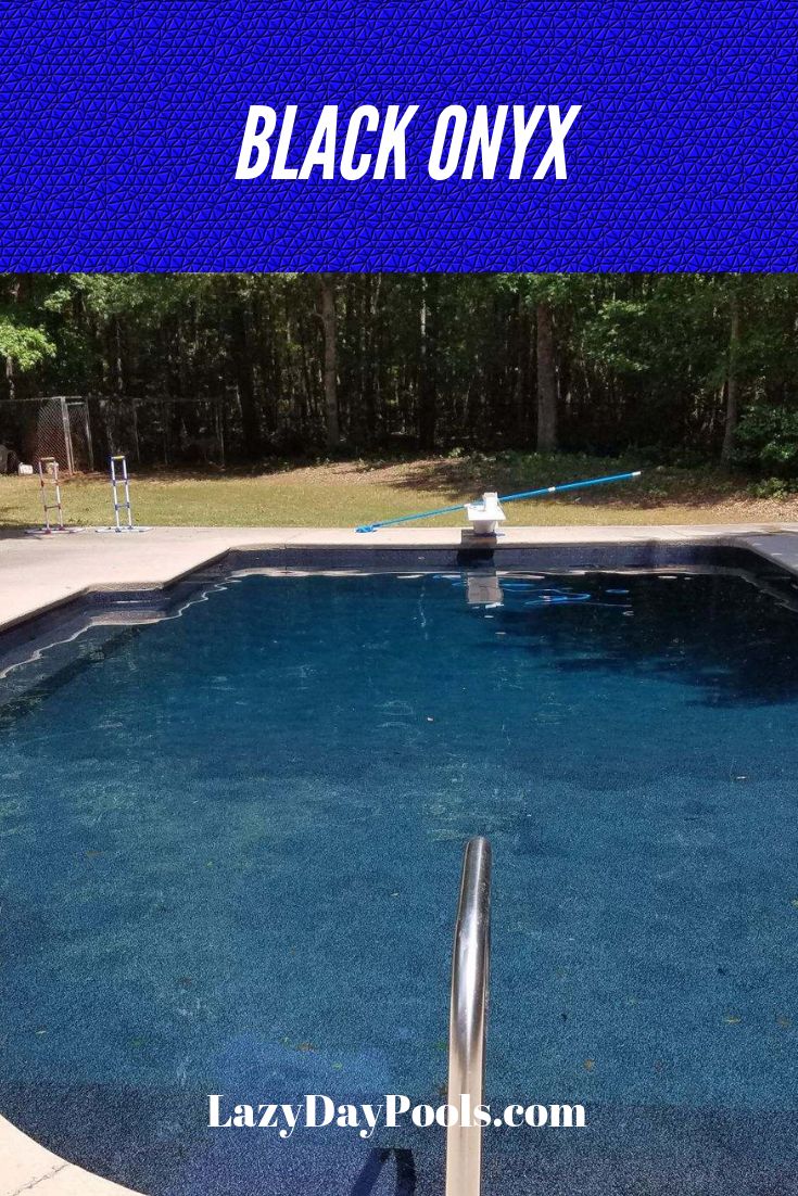 an empty swimming pool with the words black onyx above it