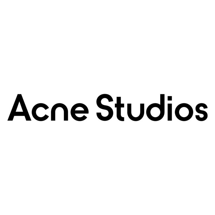 the acne studios logo is shown in black on a white background, and it appears to be an acne studio