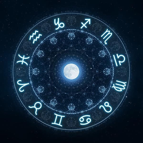 an astro wheel with the moon in the middle and numbers on it's side