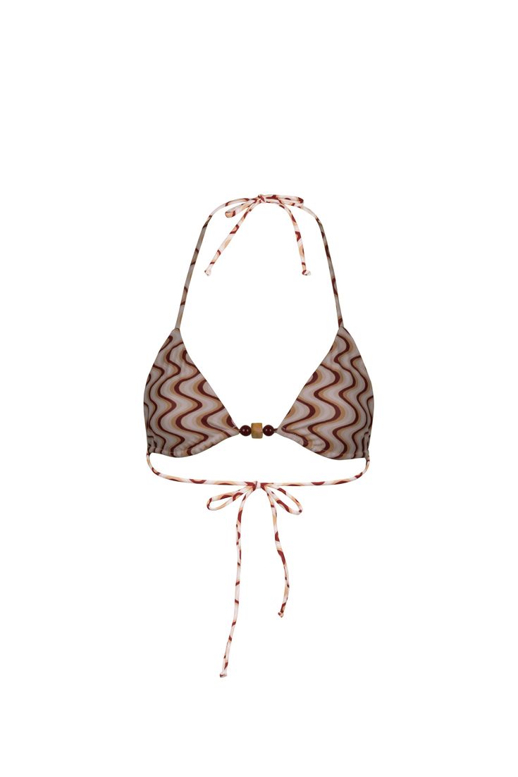 Our cute and tiny triangle top with fixed, skinny adjustable straps and back tie has been updated with beads in the center. You'll get minimal tan line when you are poolside lounging or at the beach. Adjustable Spaghetti Strap Swimwear For Poolside, Summer Poolside Halter Top With Spaghetti Straps, Beachwear Swimwear With Adjustable Spaghetti Straps, Beaded Swimwear For Poolside And Beach Season, Triangle Swimwear For Summer Vacation, Beaded Triangle Top Swimwear For Pool, Beaded Swimwear With Triangle Top For Pool, Triangle Halter Top With Adjustable Straps For Pool, Beachwear Halter Top With Spaghetti Straps For Vacation