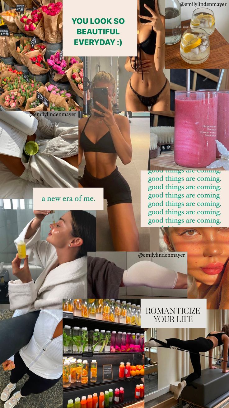 #wellness #selfcare #pilates #pilatesaesthetic #gym #gymaesthetic #smoothie #yoga #motivation #affirmations #inspiration #cleangirl #summer #flowers #selflove Healty Vibes Girl, Vision Board Healthy Lifestyle Gym, Gym Girl Motivate, Gym Awsthetic Girl, Heslthy Girl Asthetic, Fitness Vision Board, Healthy Motivation, Dream Vision Board, Life Vision Board