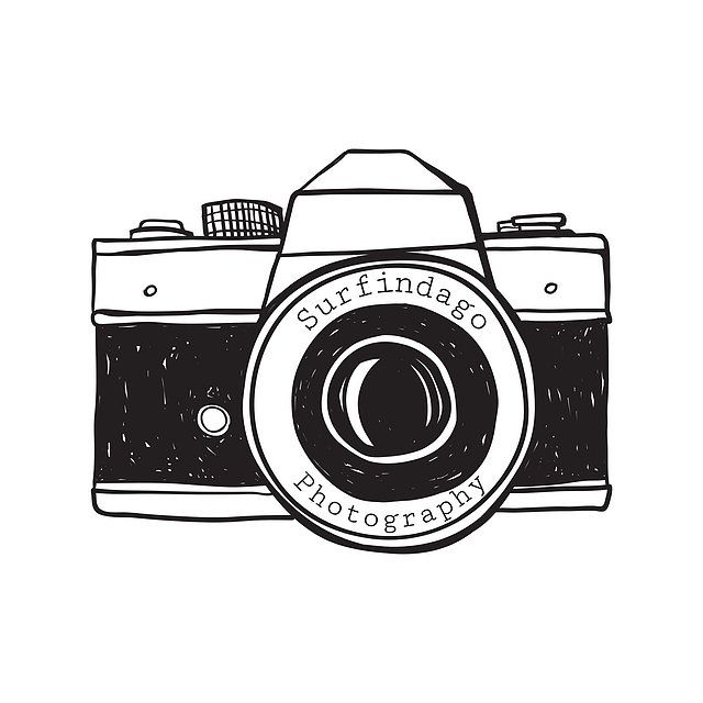 a black and white drawing of a camera with the word photography written in front of it