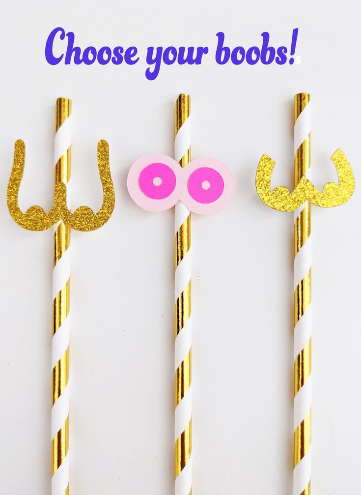 three straws decorated with gold glitter and pink eyeballs are shown in front of a sign that says choose your boos