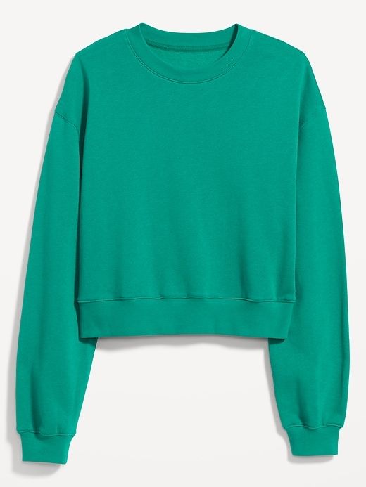 Oversized Sporty T-shirt For Fall, Boxy Fit Crew Neck Sweatshirt For Spring, Relaxed Fit T-shirt With Ribbed Cuffs For Fall, Basic Crew Neck Sweats For Spring, Spring Boxy Fit Crew Neck Sweater, Trendy Solid Sweats With Ribbed Cuffs, Trendy Boxy Fit Crew Neck Sweatshirt, Trendy Crew Sweats For Spring, Trendy Boxy Fit Crew Neck Sweater