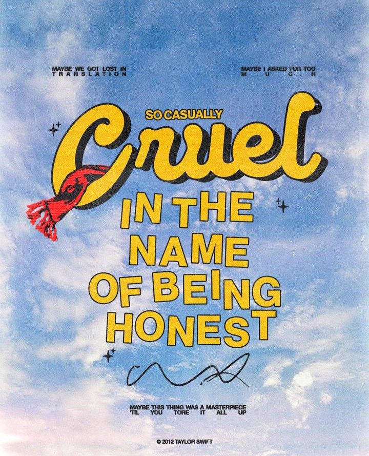 the poster for cruel in the name of being honest