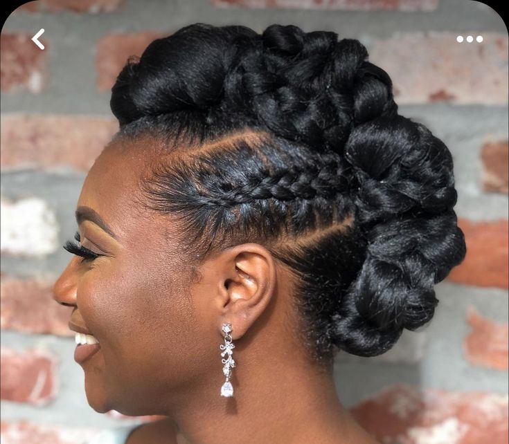 Twisted Mohawk Natural Hair, Braided Bun For Black Women, Natural Hair Updo Wedding, Braided Updo Hairstyles, Black Hair Bun, Braided Mohawk, Natural Updo, Twist Updo, Black Hair Updo Hairstyles