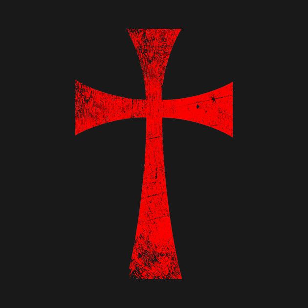 a red cross on a black background with grungy effect in the center and bottom corner