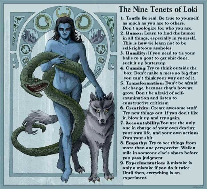 the nine tenets of lodi with an image of a woman holding a snake