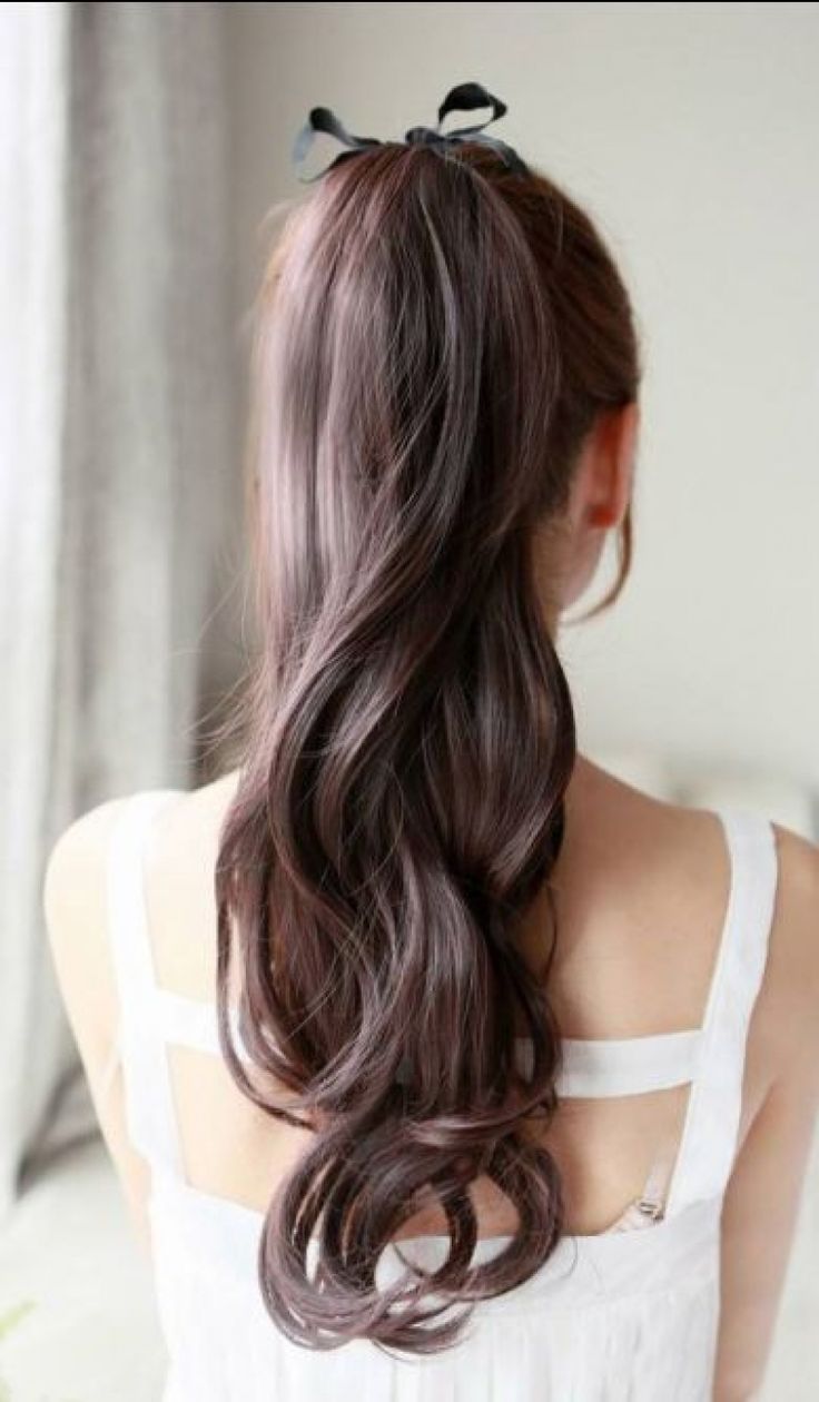 Brunette Hairstyle Wavy Ponytail, Luxy Hair, Synthetic Hair Extensions, Asian Hair, Good Hair Day, Hair Envy, Hair Dos, Ponytail Hairstyles, Gorgeous Hair