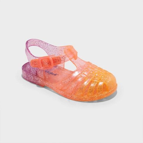 Toddler Sunny Jelly Sandals - Cat & Jack™ 5T Jelly Shoes Outfit, Toddler Swim, Toddler Swimming, Orange Ombre, Shoes Outfit, Footbed Sandals, Swim Lessons, Girls Shoes Kids, Jelly Shoes