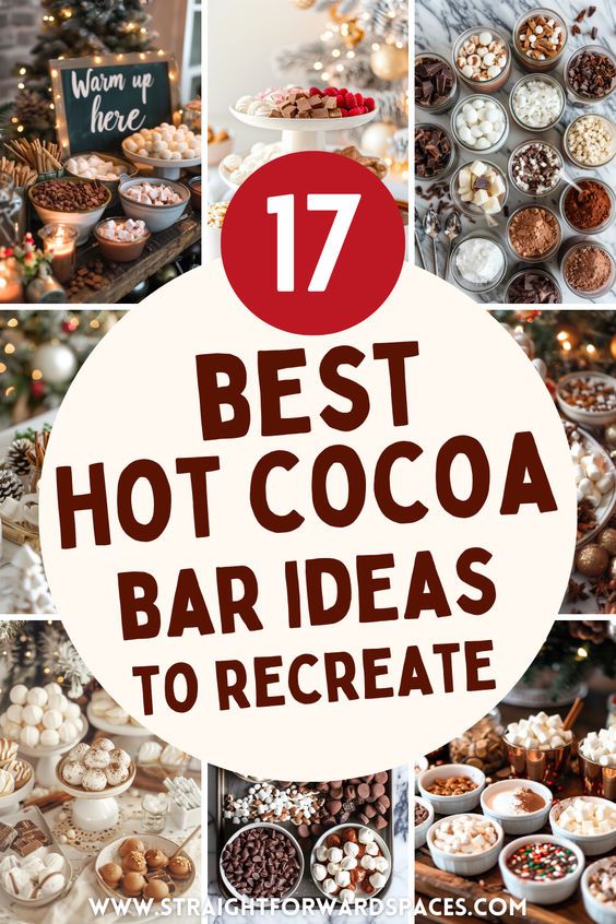 Office Hot Cocoa Bar, Christmas Chocolate Station, Chic Hot Cocoa Bar, Toppings For Hot Chocolate, Hot Cocoa Bar Accessories, Got Chocolate Bar Ideas, Coco Station Bar Ideas, Hot Cocoa Bar Cart Ideas, Hot Chocolate Sale Ideas