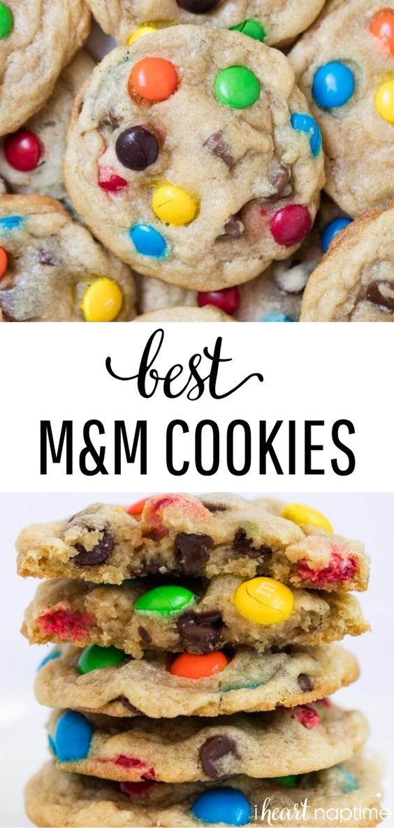 m & m cookies stacked on top of each other with the words best m & m cookies