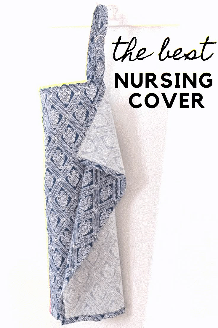 the best nursing cover in blue and white with text overlay that reads, the best nursing cover