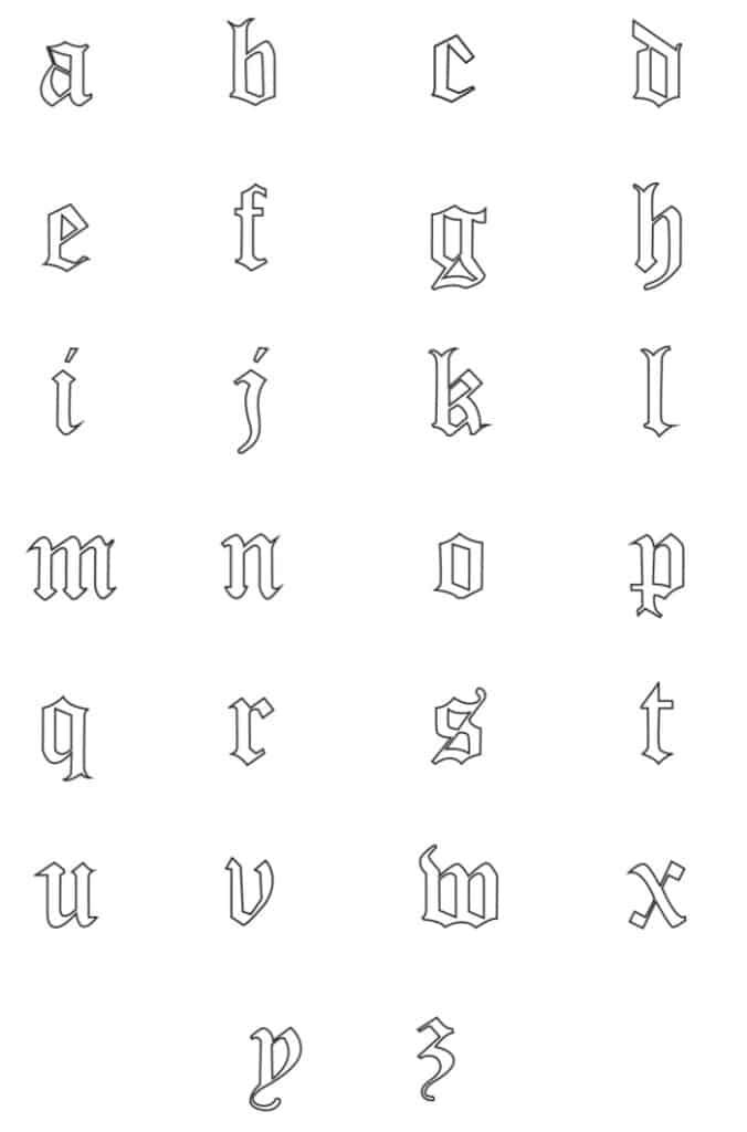 some type of alphabets that are in different styles and font types, all with the same