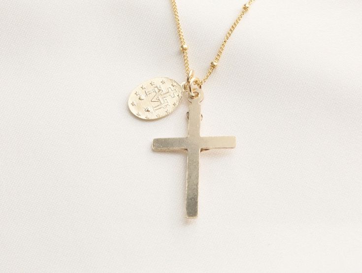 14k Gold Filled Necklace, Crucifix Necklace, Virgin Mary Necklace, Jesus Necklace, Lord Necklace, Cross Necklace, Religious Necklace Gift For Her -14k Gold Filled 17x30mm Jesus Christ Pendant -14k Gold Filled 9x13mm Virgin Mary charm (Dual Pendant) -Gold Filled spring clasp and findings Note: Virgin Mary Charm both front and back have design. AVAILABLE CHAIN + Curb Gold Filled Chain + Curb Satellite Gold Filled Chain + Box Gold Filled Chain AVAILABLE LENGTH + 18 inches Gold Filled + 19 inches Go Gold Crucifix Necklace With Miraculous Medal, 14k Gold Necklace With Miraculous Medal For Anniversary, 14k Gold Miraculous Medal Necklace For Anniversary, Yellow Gold Cross Pendant Jewelry With Miraculous Medal, Yellow Gold Jewelry With Miraculous Medal Cross Pendant, 14k Stamped Cross Pendant Necklace For Gift, 14k Stamped Cross Pendant Necklace As Gift, Gold Crucifix Jewelry For Commemoration, Gold Cross Locket Necklace