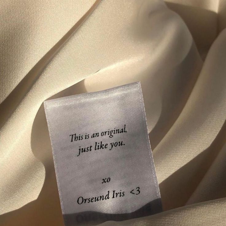 a piece of cloth with the words,'this is no original just like you '