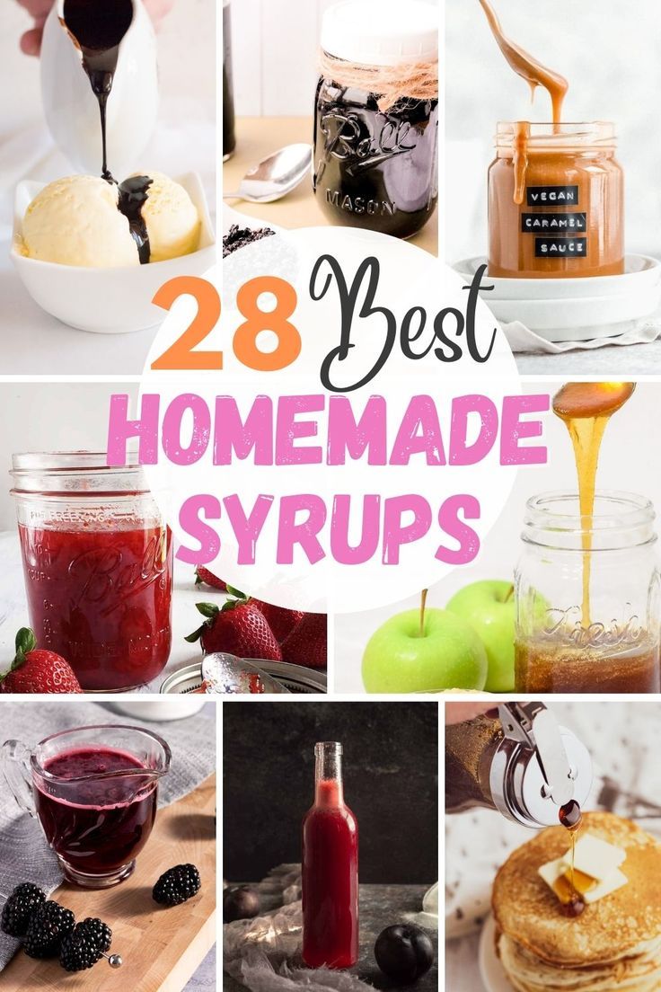 Different homemade fruit syrups, caramel syrups, chocolate syrups and more, drizzled on pancakes, ice cream and stored in jars. Syrup Recipes For Pancakes, Waffle Syrup Recipe, Recipes For Pancakes, Diy Syrup, Homemade Pancake Syrup, Pancake Syrup Recipe, Homemade Syrups, French Vanilla Syrup, Homemade Coffee Syrup