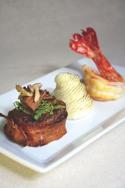 a white plate topped with different types of food